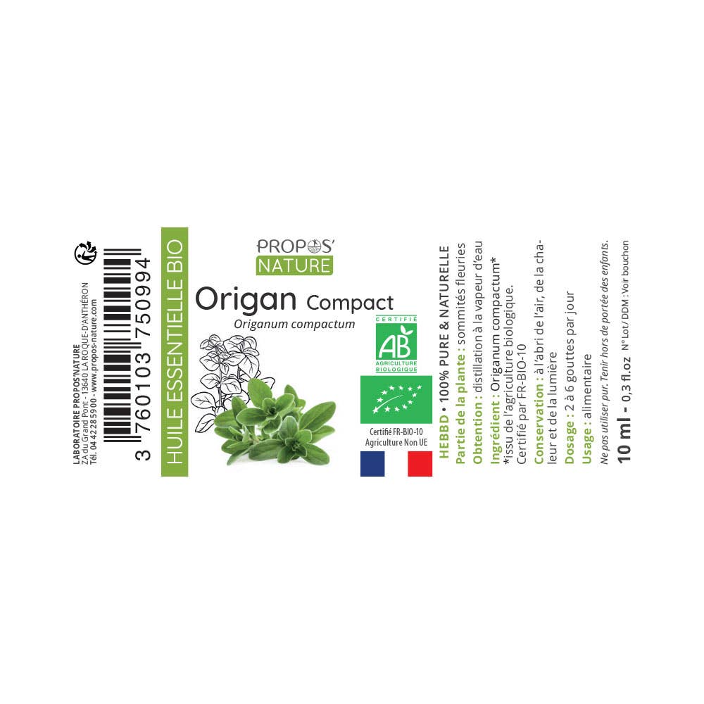 Propos'Nature - Wholesale Essential Oil - Organic Compact Oregano Essential Oil 10ml7