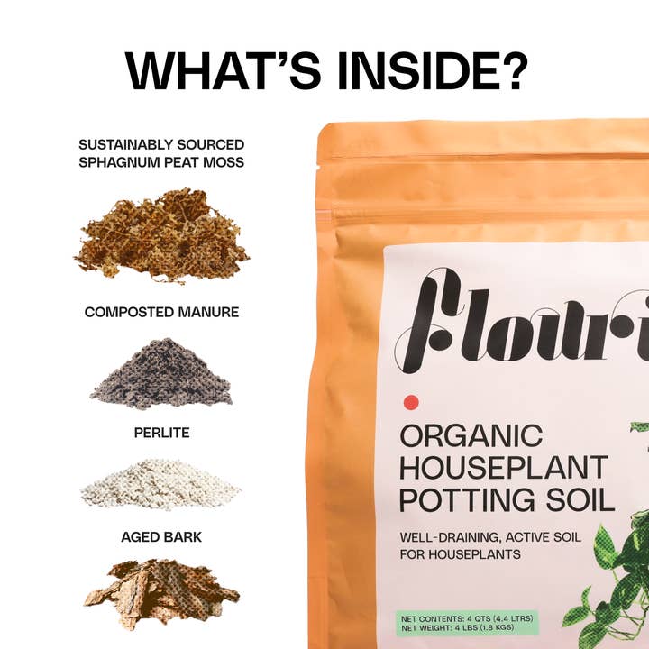 Flourish Plant - Wholesale Planting/Potting Soil - Organic Houseplant Potting Soil Resealable Bag (4 qt)1