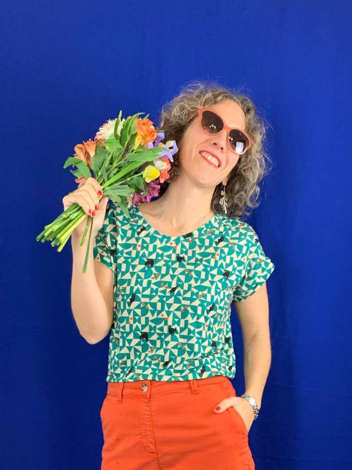 Lemon - T-shirt con stampa geometrica per la vendita all'ingrosso da parte di La Compiano