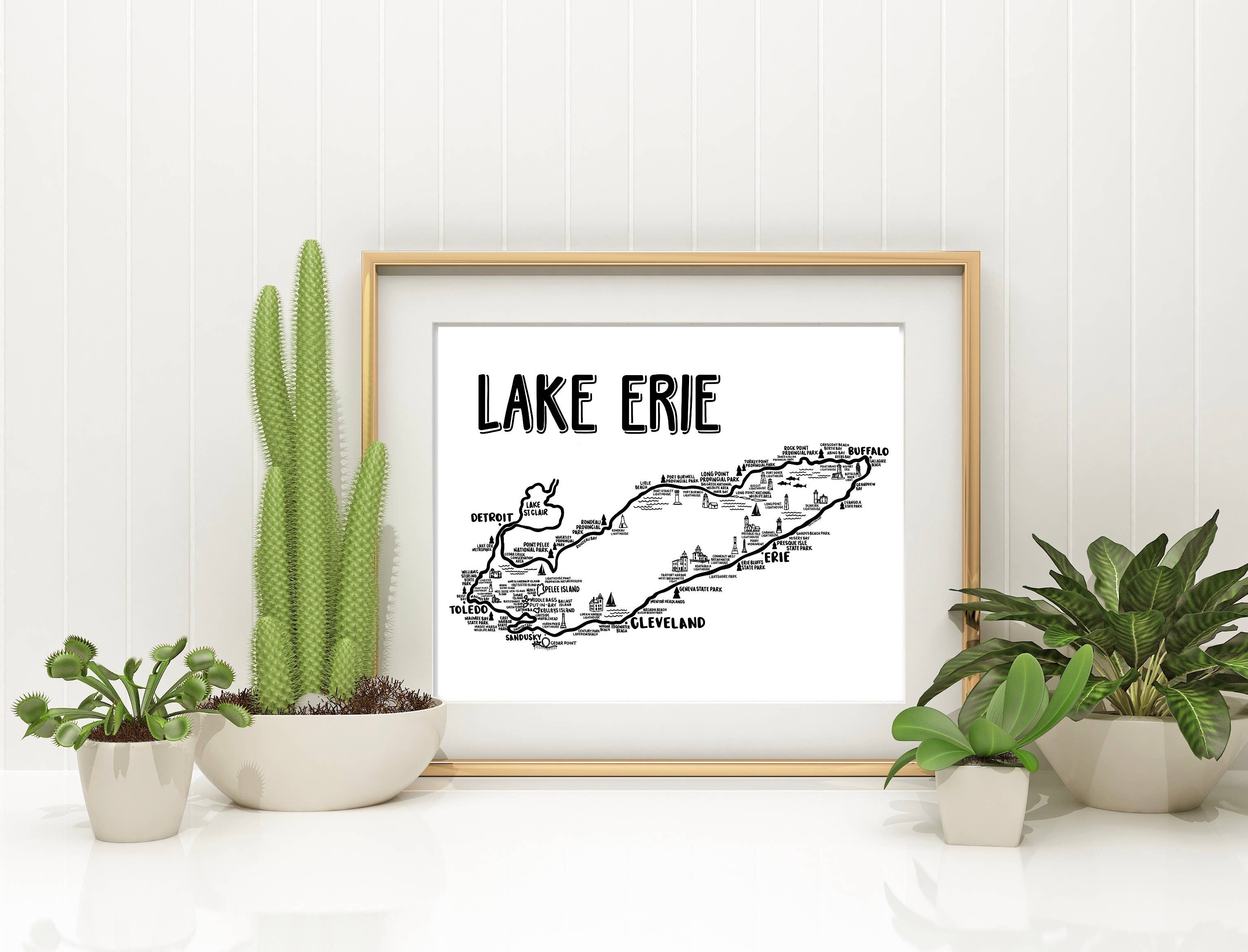 Whereabouts Shop - Wholesale Map - Lake Erie Map White2