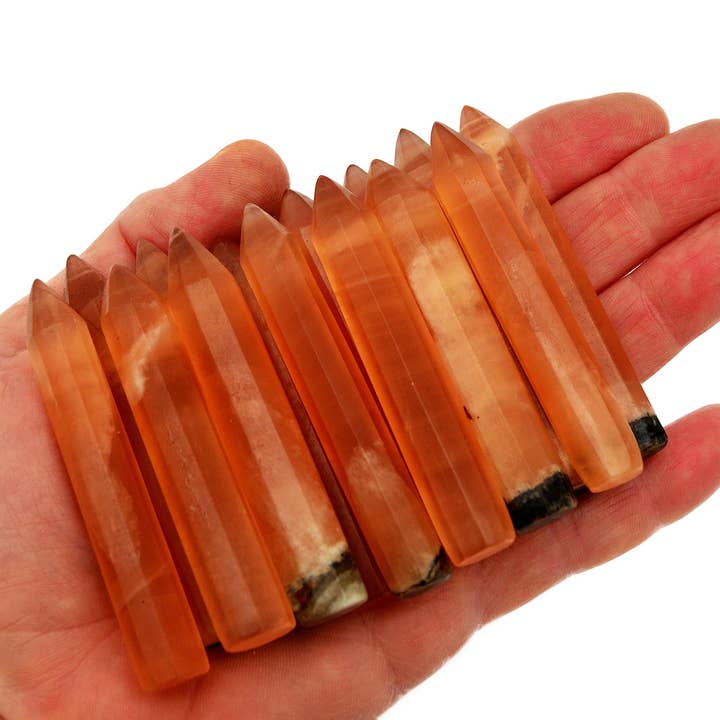 Kaia & Crystals - Wholesale Spiritual Stone/Crystal - Honey Calcite Small Crystal Point (65mm - 70mm)2