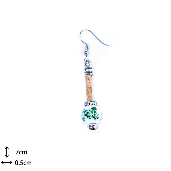 Meninas Bonitas Cork - Venta al por mayor Pendientes colgantes - Pendiente de corcho Pendientes originales hechos a mano para señora-ER-134-MIX-58