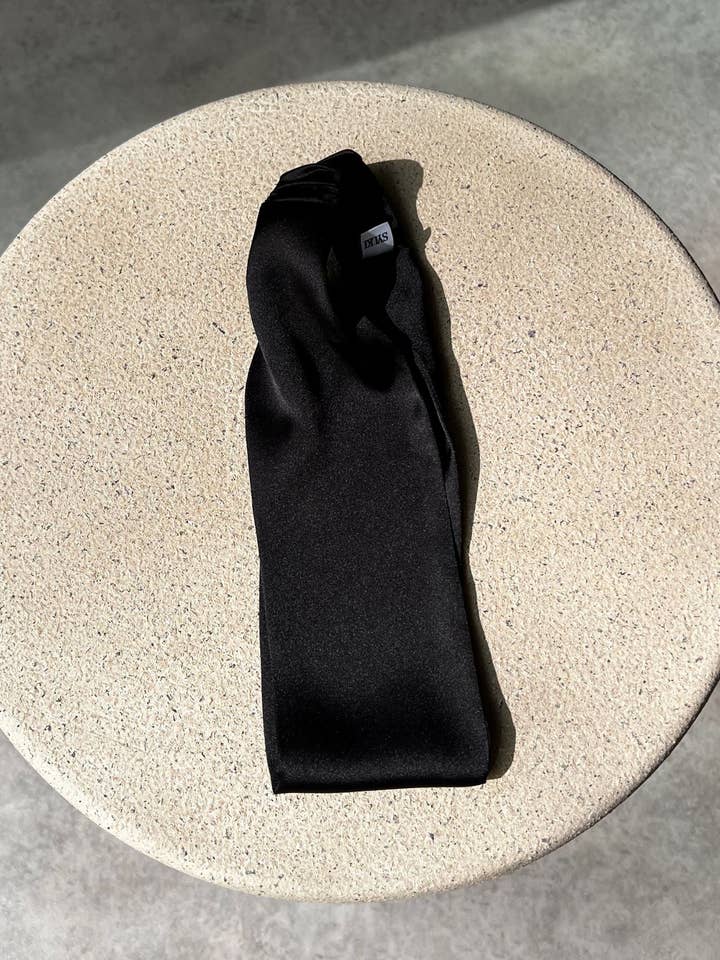 Satin-Stirnband - Schwarz für den Großhandel von SYLKI