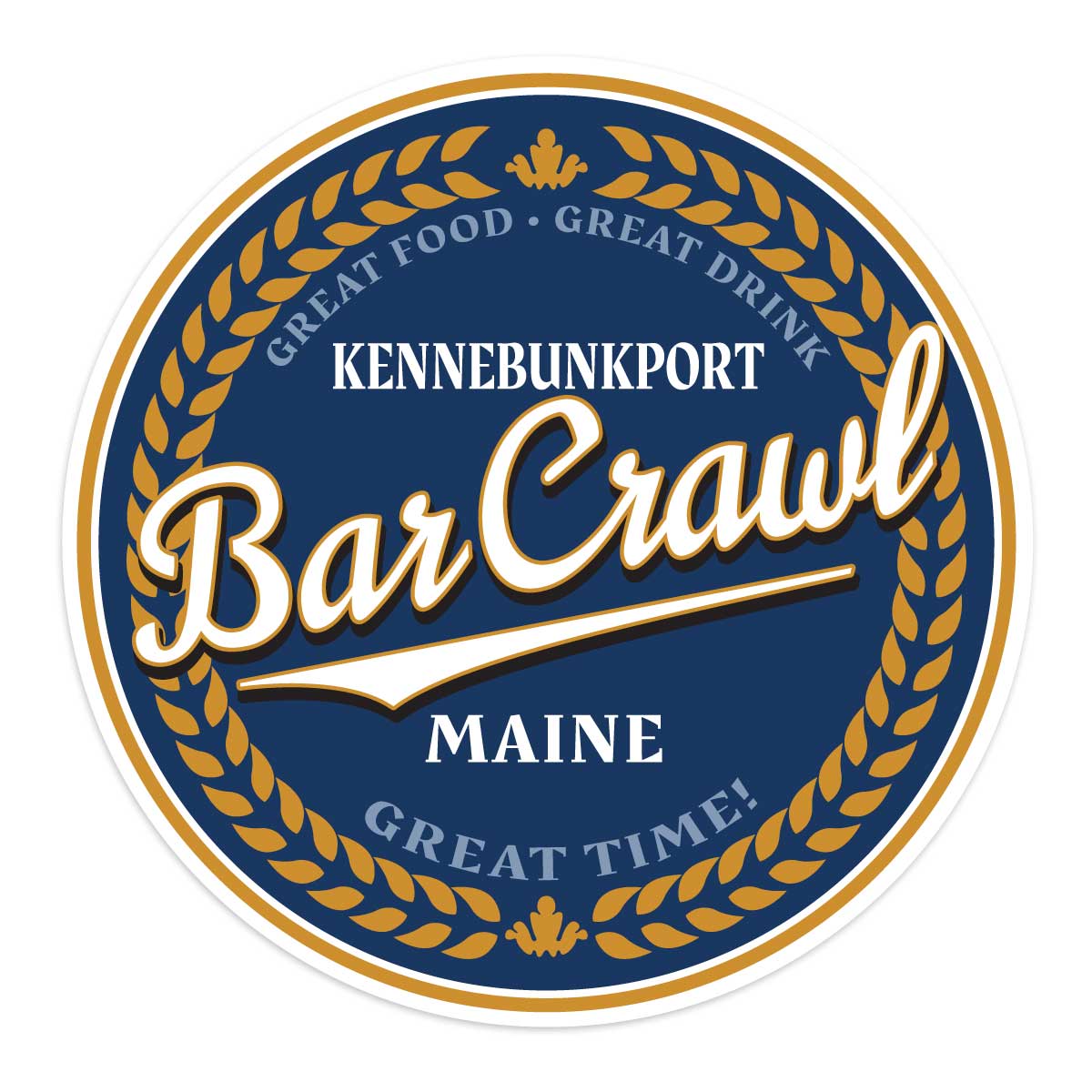 RetroPlanet - Wholesale Phone & Laptop Stickers - Maine Bar Crawl Wheat Beer Label Mini Sticker 20 ct1