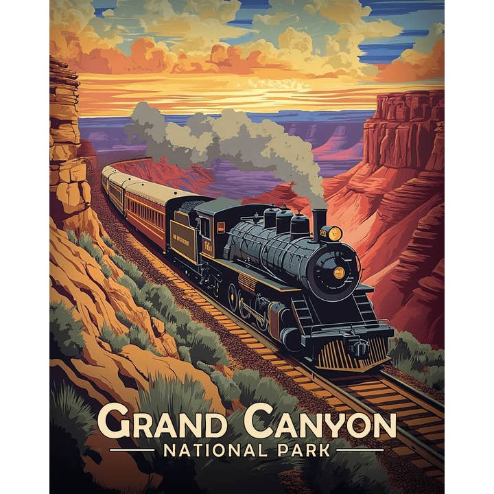 Mowbi – Engroshandel Kunsttryk – Grand Canyon Railway - Grand Canyon Souvenir Kunsttryk - 8"x10" Kunstværk til 11"x14" Ramme
