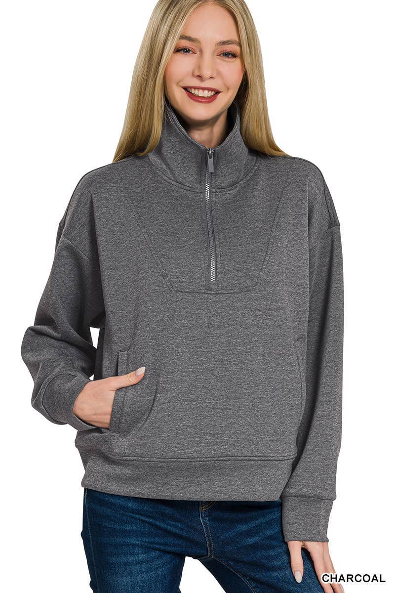 Vanilla Monkey - Wholesale Sweatshirt - Women's - Scuba Half Zip Pullover11