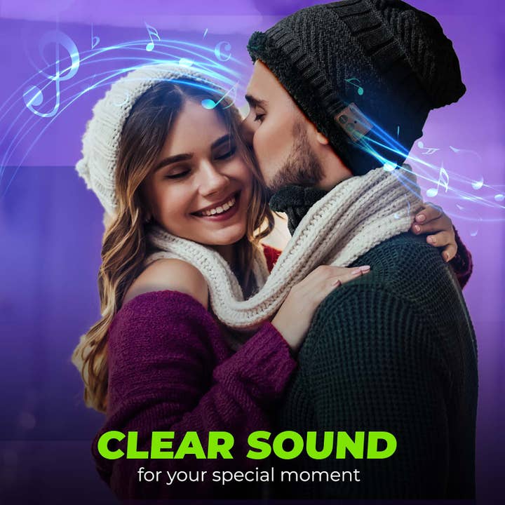 SWIRLLINE – wholesale Beanie – Unisex – Black Headphone Bluetooth Beanie Wireless Hat with Scarf