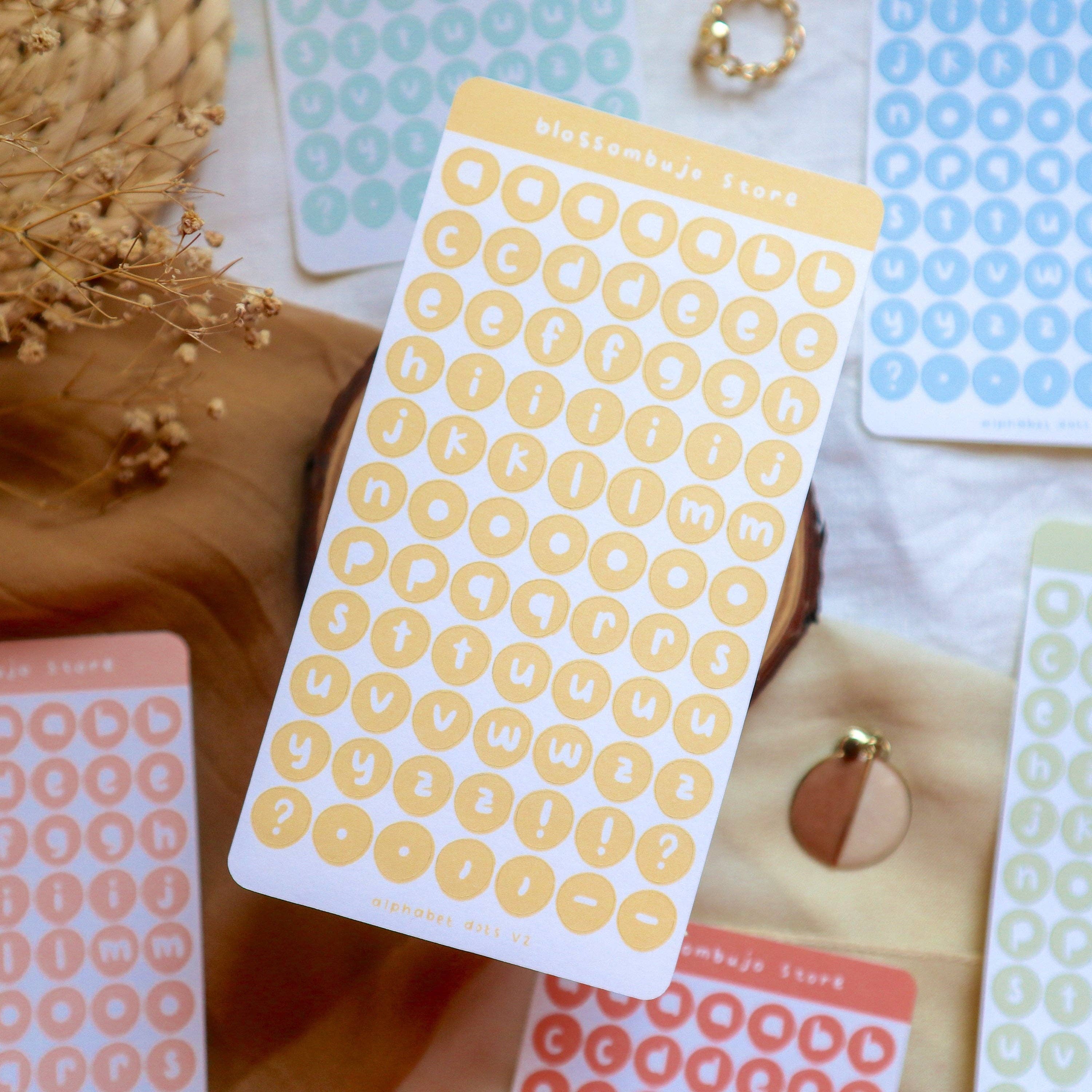 BlossomBujo Store - Vendita all'ingrosso Adesivo - Stickersheet - Alphabet Dots1