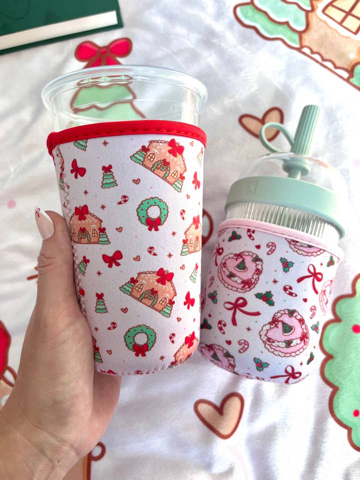 Gingerbread Sleeve- 16oz Drink Koozie for wholesale by Illie Millie Designs