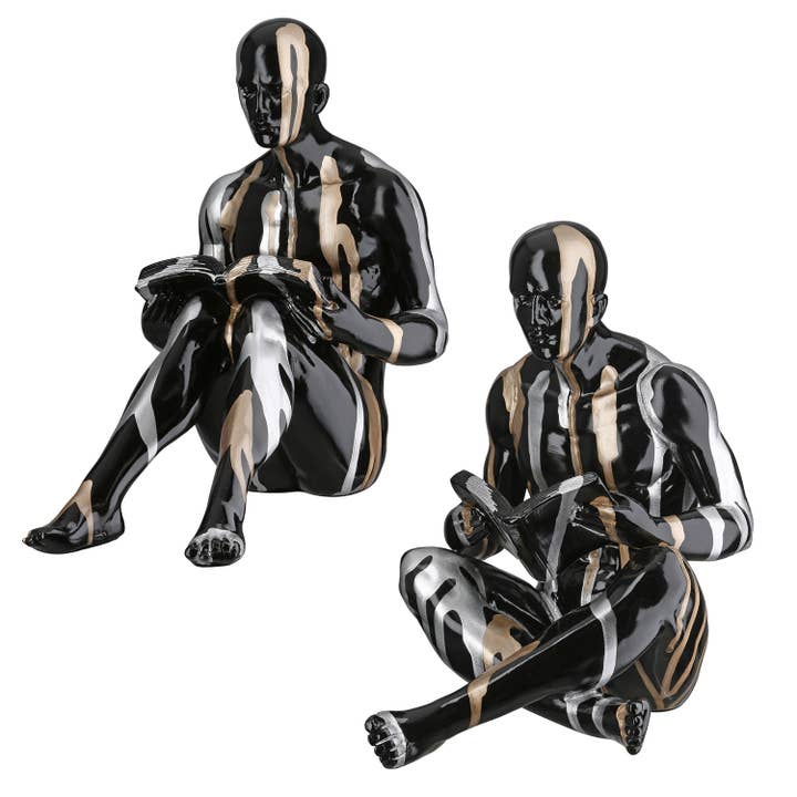 Boekensteunen Persoon Drip 2-sort. zwart H. 22,5 cm, VE 2 voor wholesale door Gilde Handwerk Macrander GmbH & Co. KG