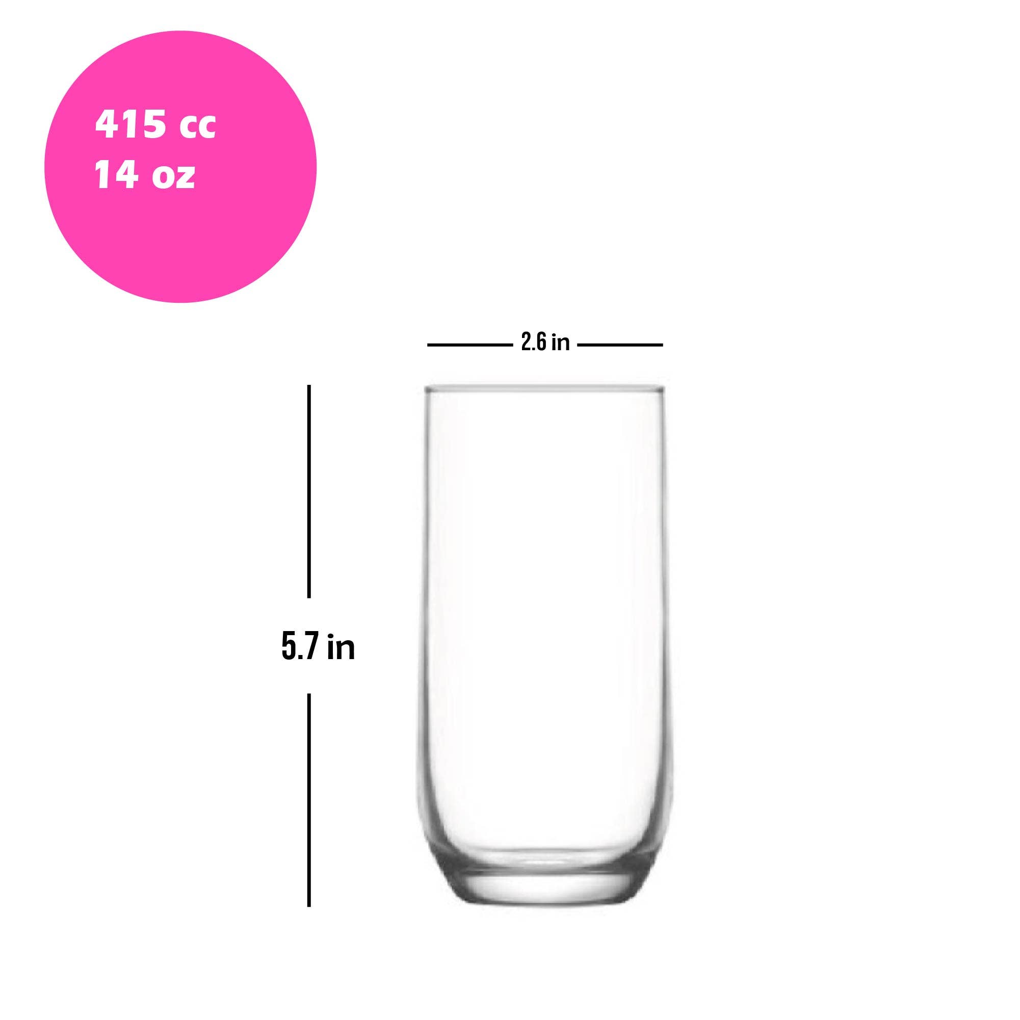 Hakan - Venta al por mayor Copas de cóctel/licor - Juego de vasos LAV Sude Highball, 6 piezas, 14 oz (415 cc)2