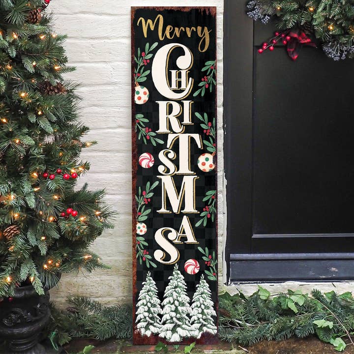 Rustieke Boerderij Vrolijk Kerstmis Veranda Bord | Verticale Buiten Welkom Decoratie voor wholesale door TX USA Corporation