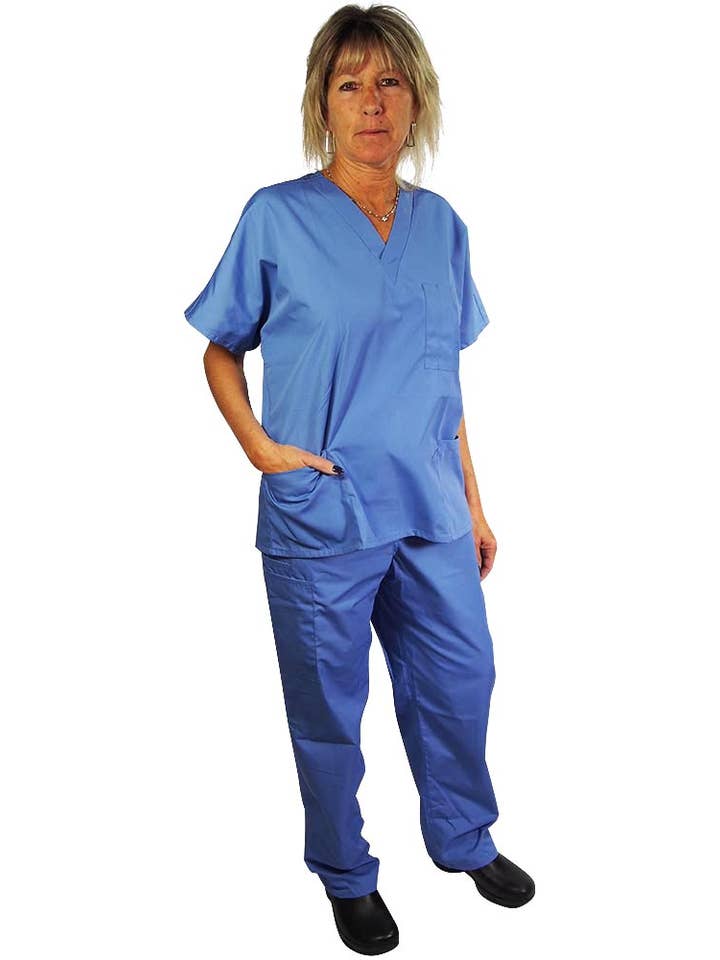 Eastern Off Price - Wholesale Healthcare Uniform - Women's - Natural Workwear Uniform Scrub Set 38749 Blue