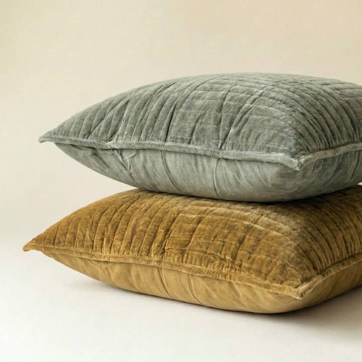 Channel Grid Velvet Sham for wholesale by Co.House Designs