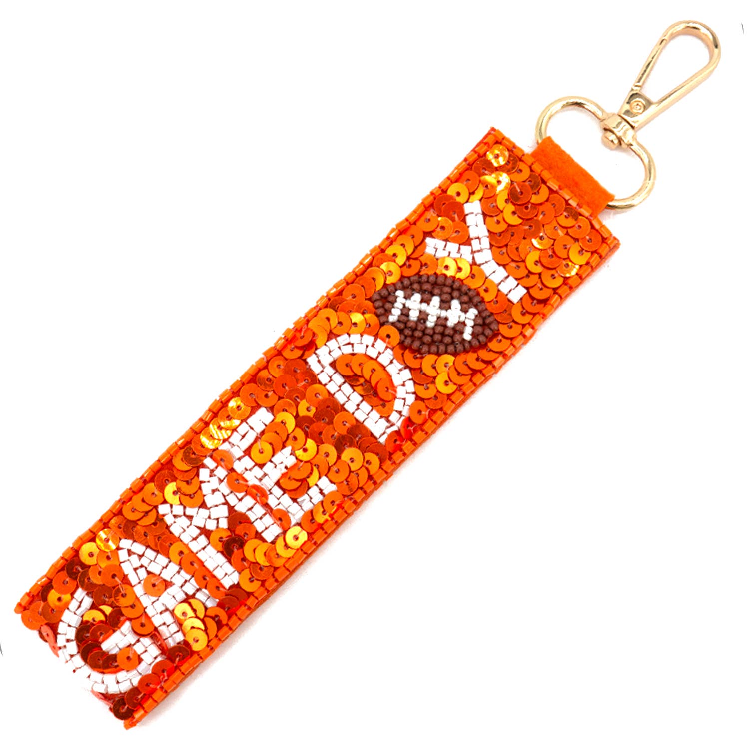 SP Sophia Collection - Wholesale Keychain - Women's - Game Day Seed Beaded Sequin Football Keychain 8