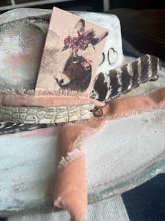 DOLLY ESTELLE - Wholesale Hat Accessory - Women's - Leather Hat Card - Blossom donkey1