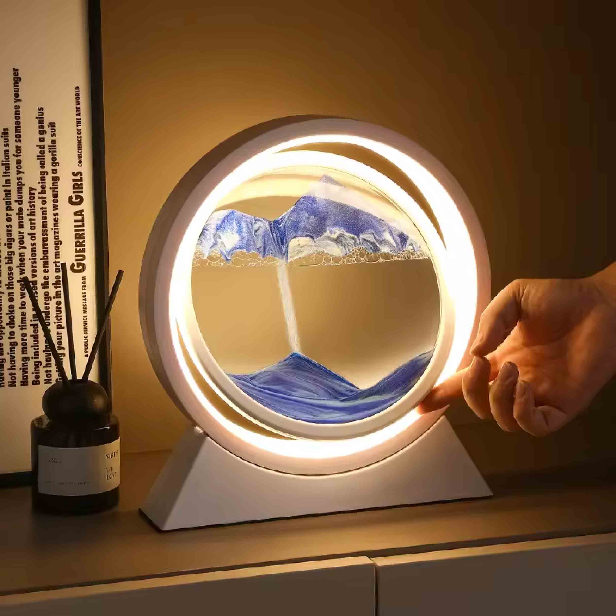 La Bella Monte - Wholesale Accent/Desk Lamp - Dynamic Sand Art Glass Landscape Lamp For2