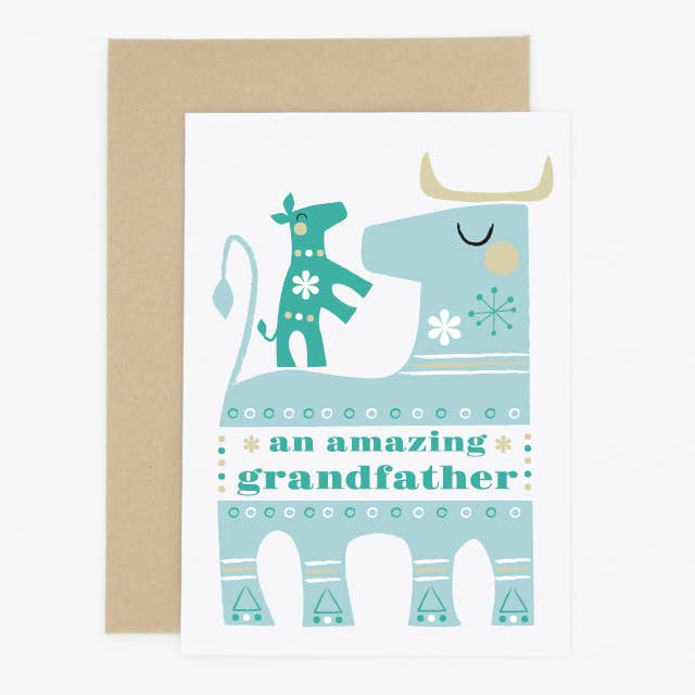 Cartão de Dia dos Pais do Avô Mondo Bull por atacado de Madame Annie et Fils