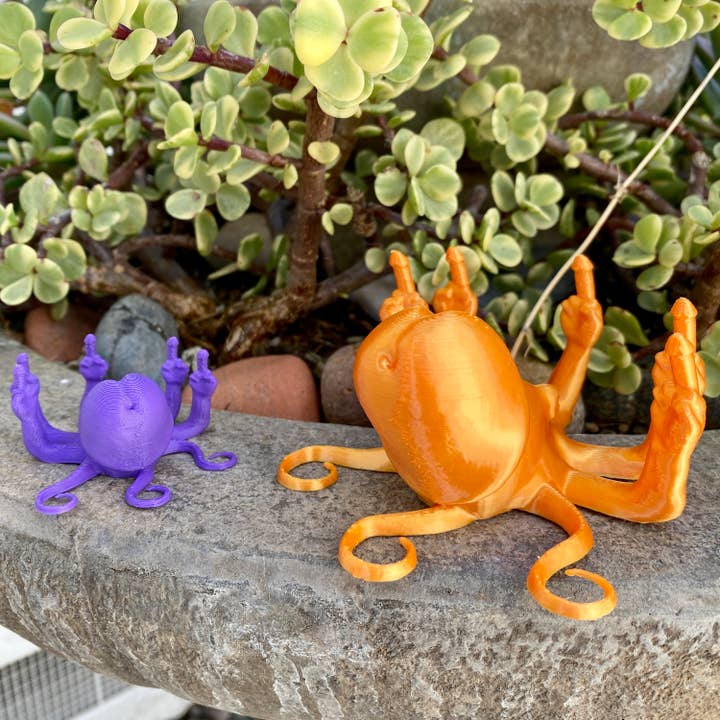 NumanPrints - Wholesale Gag Gift/Novelty Gift - Fucktopus Dickhead Angry Octopus Penis Middle Finger3