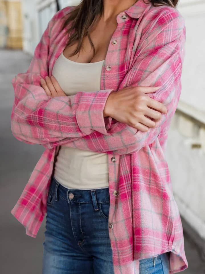 Plaid Print Callered Long Sleeve Shirt | S-XL for wholesale by Aapparella
