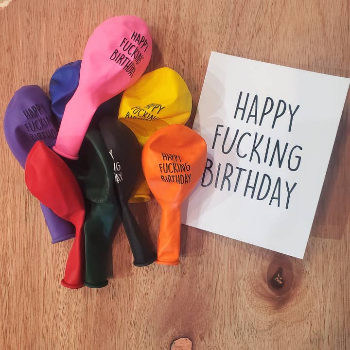 Balloon Assorted Colors - Happy Fucking Birthday for wholesale by Cityology