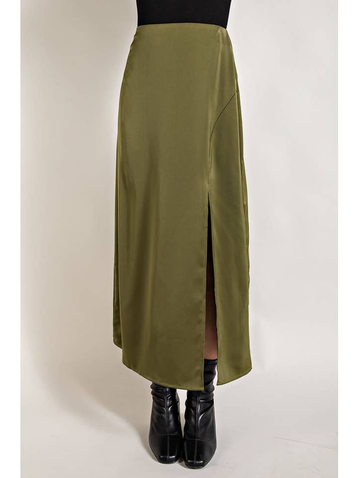 FSL Apparel - Wholesale Skirt - Women's - IS8028 - SATIN FLARED SKIRTS WITH SIDE SLIT12