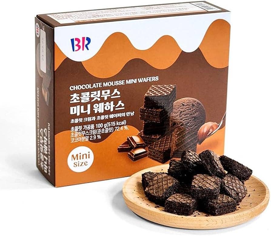 Global Bite Co - Wholesale Cookie - Baskin Robbins Chocolate Mousse Mini Wafers – 100g (Korea)1
