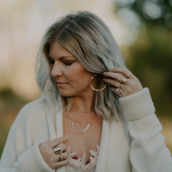 Derive Jewelry - Vendita all'ingrosso Orecchini a cerchio - Orecchini a cerchio con diamante Herkimer Stargazer6