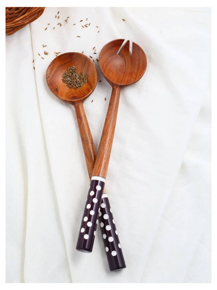 Resin & Wood Saladeserver 2-delige set (6) voor wholesale door Tiramisu