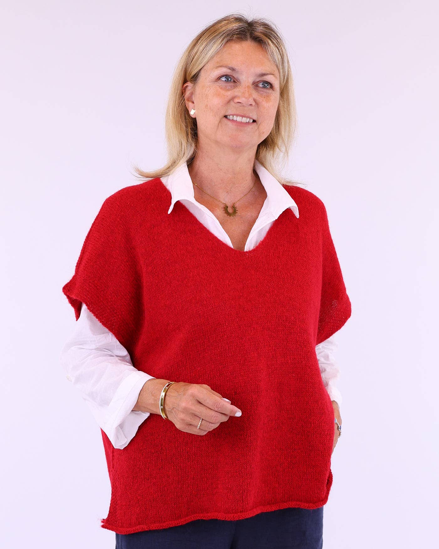 Cadenza Italy Ltd – Großhandel Strickpullover – Damen – Alpaka-Mischung V-Ausschnitt Tunika5