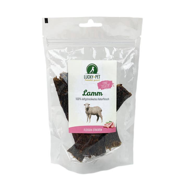 Lucky-Pet Natur - Lamm Fleischstreifen 100 g für den Großhandel von Lucky-Pet Handels- und Produktions GmbH