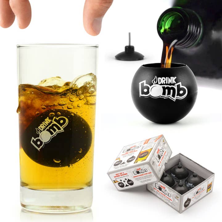 Wholesale Gifts Tomorrow – wholesale Drinking glass/cup – Set Of 4 Black Cocktail Jager Bomb Drink Shots Mixers