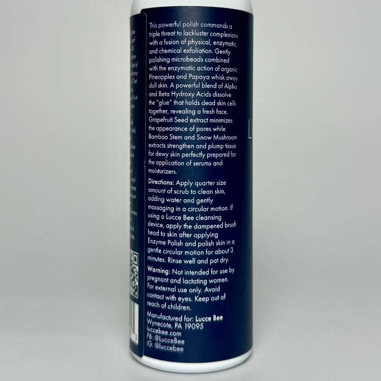 Lucce Bee – wholesale Facial exfoliant/scrub – Enzyme Polish – Pineapple & Papaya Exfoliator4