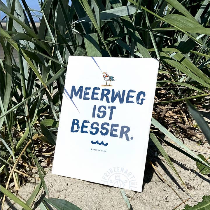 Carte postale « Chemin de mer » | Carte amusante avec une phrase de la mer pour la vente par Prinzenart