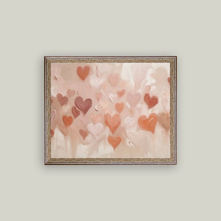 Petal Lane Home - Wholesale Art Print - Texture Hearts Framed Antique Art2
