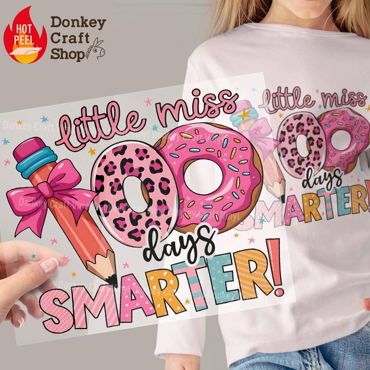 100 Dias de Escola Transferências DTF, Pronto para pressionar por atacado de Donkey Craft