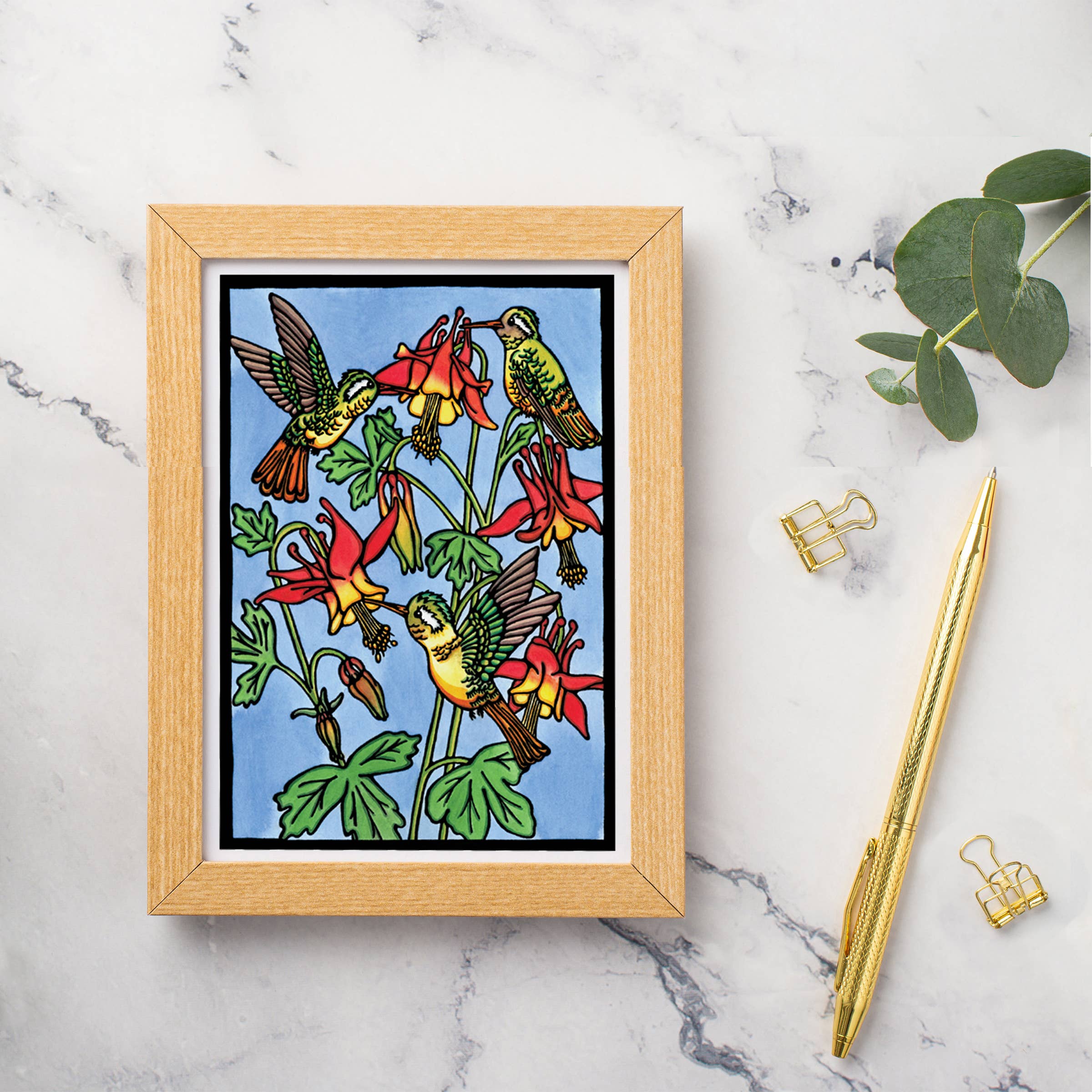 Sarah Angst Art - Wholesale Everyday Greeting Card - Greeting Card Hummingbirds1