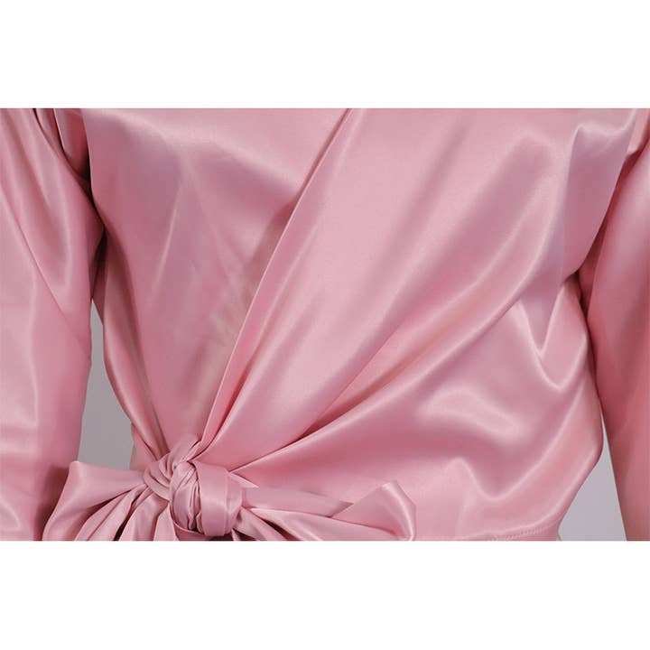 HIDDENBRAND - Wholesale Blouse - Women's - Wrap style Lace-up blouse without accessories7