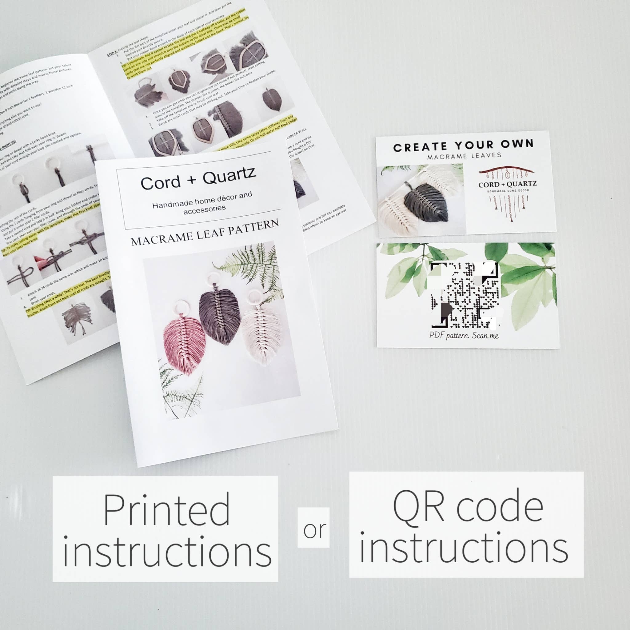 Cord + Quartz – Großhandel Bastelset – Makramee-Blatt-Set zum Selbermachen. Perfekt für den Weiterverkauf.5