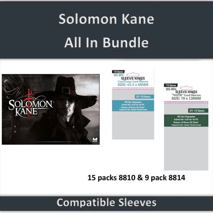 "Solomon Kane All In" Sleeve Bundle (8810 X 15 + 8814 X 9) for wholesale by Mayday Games