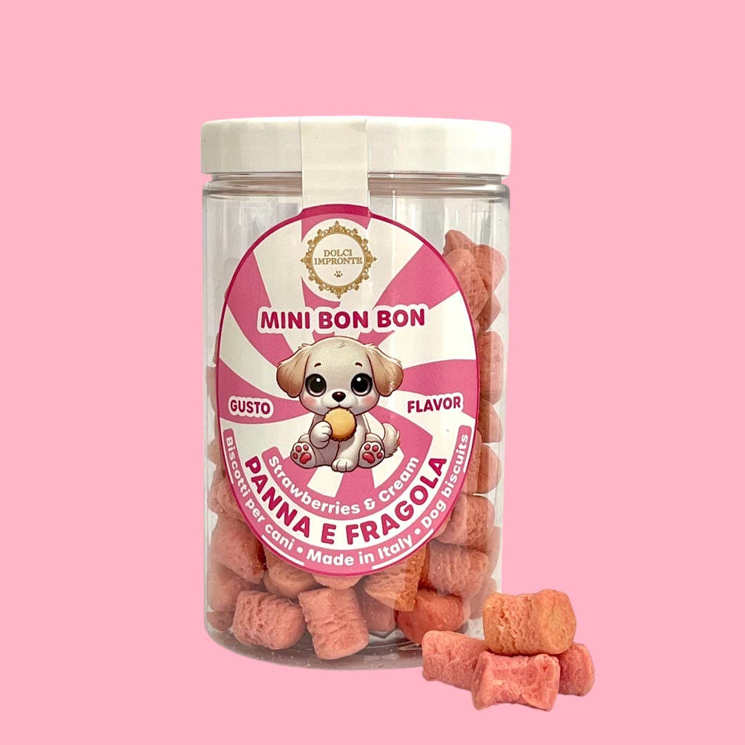 Fifty Srl - Dolci Impronte The Italian Pet Pastry – Großhandel Leckerlis – Hund – Dolci Impronte Mini Bonbon 4er Geschmacksglas 170 g2