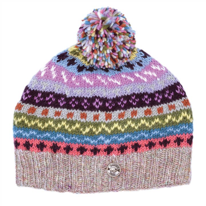 Black Yak Ltd - Wholesale Beanie - Unisex - Fair Isle Bobble Hat - Pure Wool - Knitted - Fair Trade5