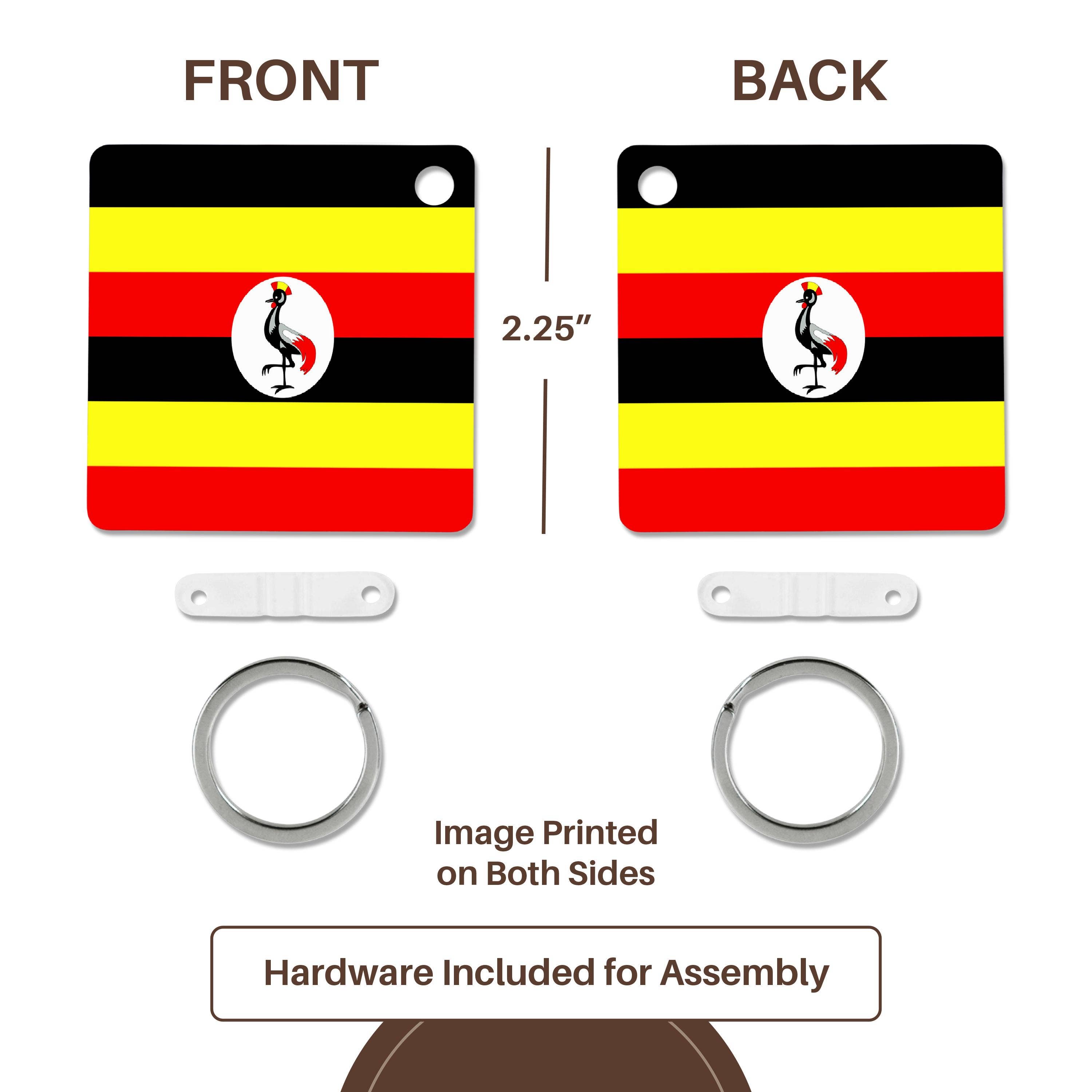 3dRose - Wholesale Keychain - Unisex - 3dRose, Uganda Flag, Key Chain4