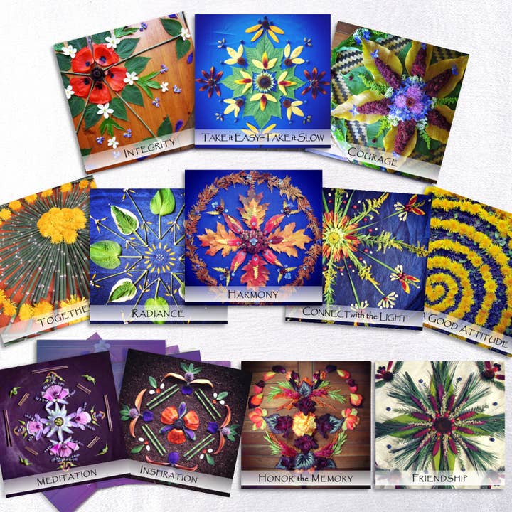 Nature Mandala Art - Wholesale Tarot Cards - Nature Mandala Meditation Oracle Deck :: 45 Flower Designs3