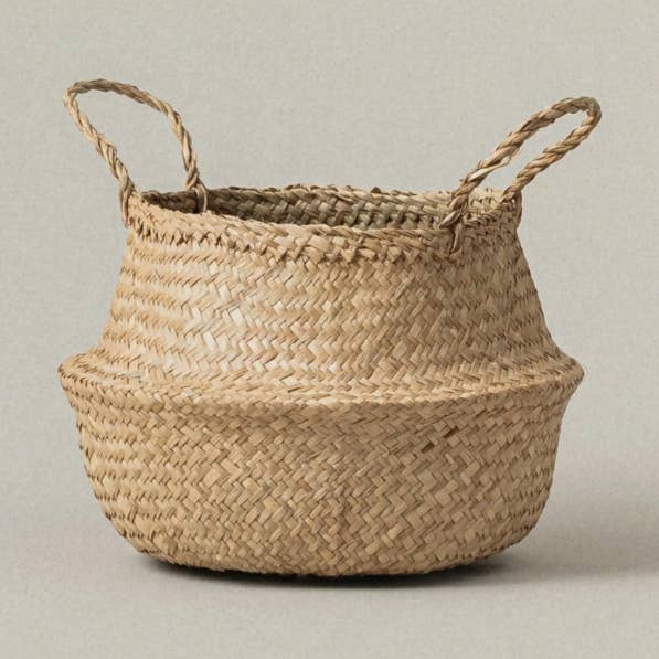 SUNNY HOME - Vente Paniers - Petits paniers ventrus en herbe marine Kiau0