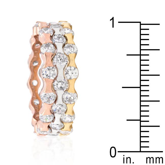 JGoodin - Wholesale Multi-Stone Ring - Tri-tone Stackable Rings3