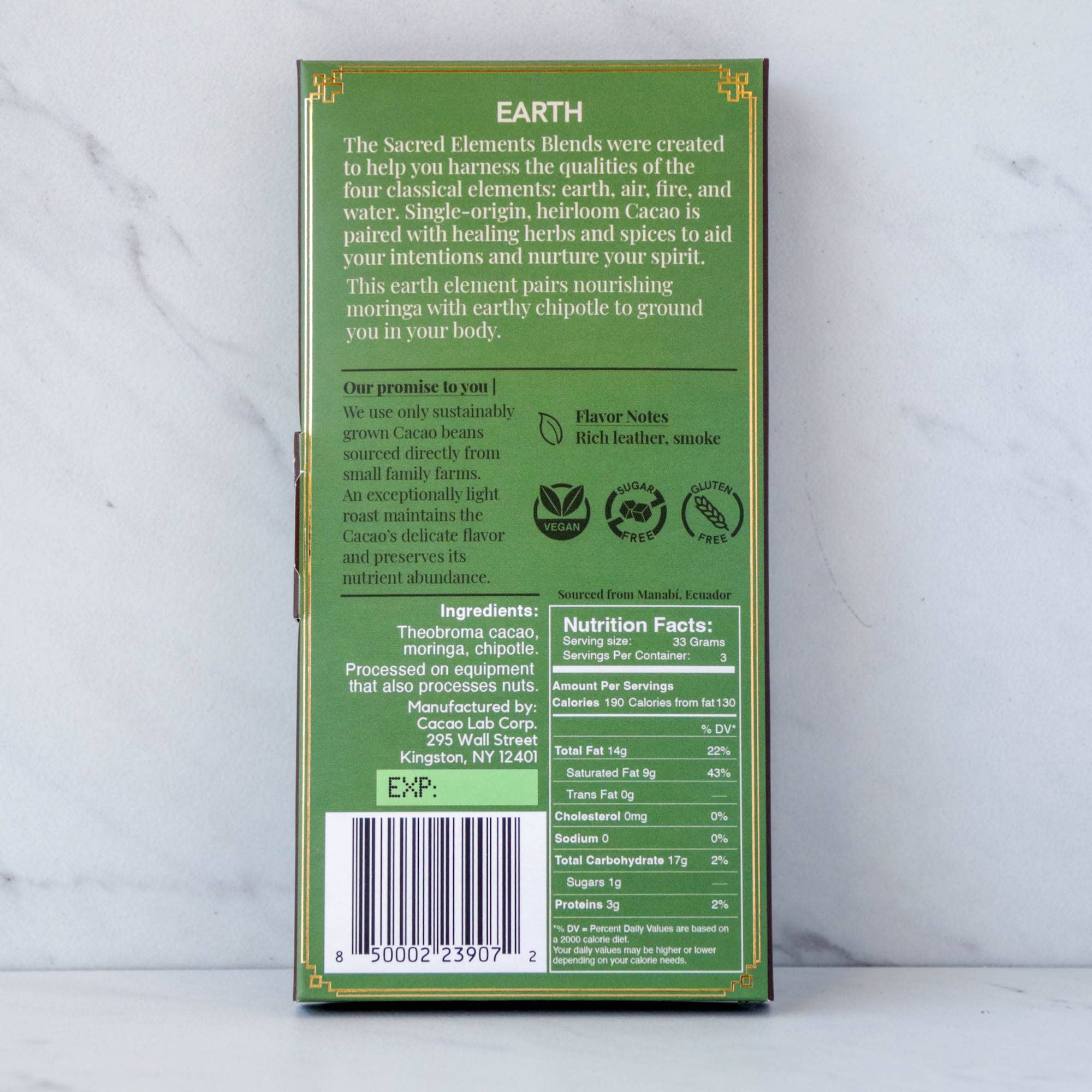Cacao Lab – wholesale Hot cocoa mix/kit – Ceremonial Grade Cacao Earth Element with Moringa + Chipotle OG1