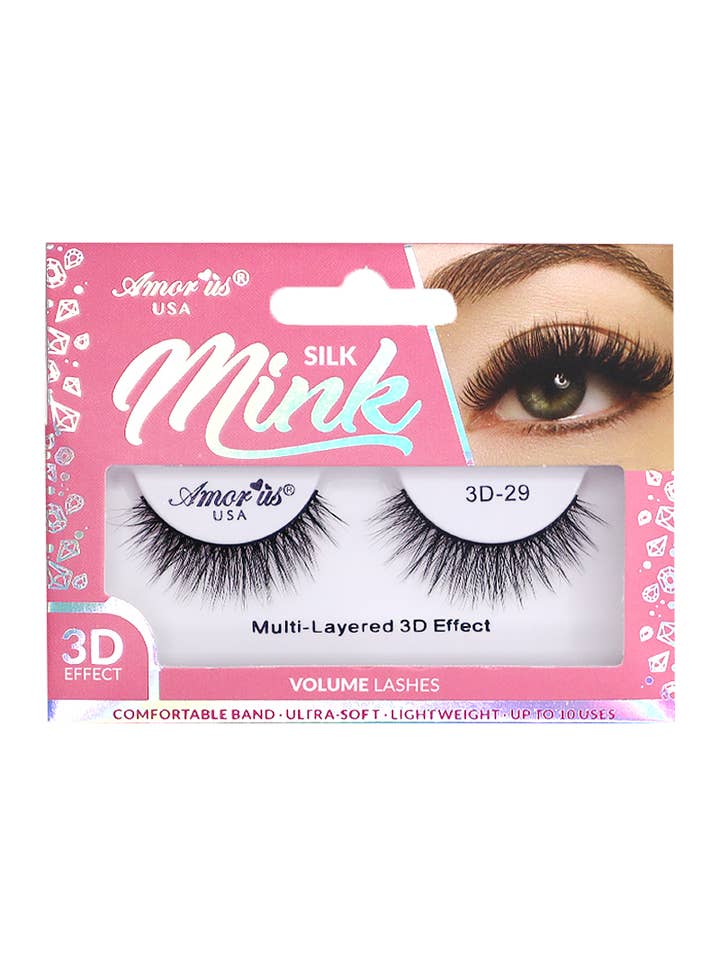 AMORUS 3D-29 Silk Mink Volume Eyelashes - 12pcs for wholesale by PINEAPPLE Beauty