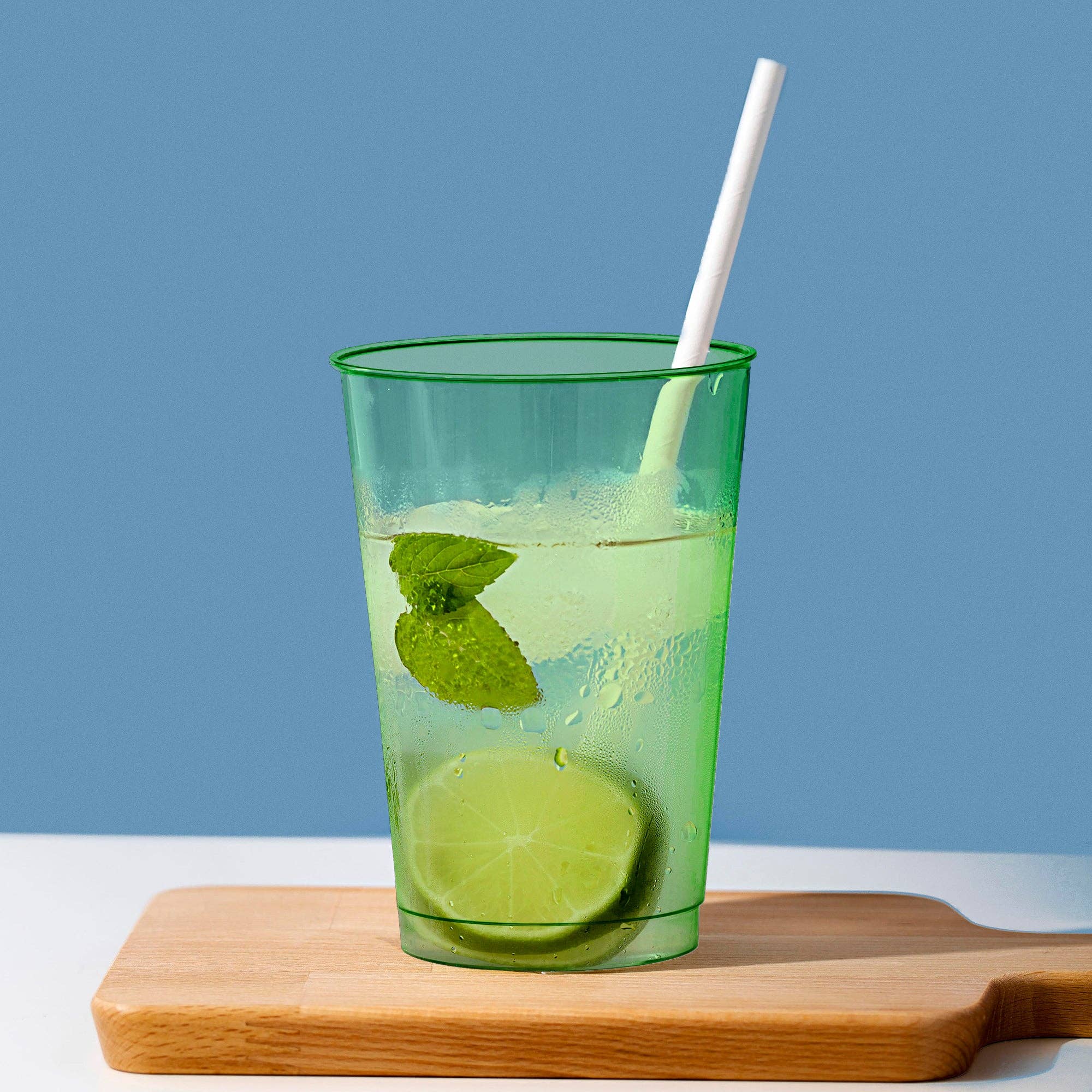 Smarty had a Party - Wholesale Disposable Cup - 12 oz. Clear Green Disposable Plastic Party Cups - 240 pcs7