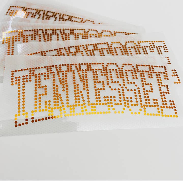TEELUX - Wholesale Sublimation Transfer - 4" Tennessee SPANGLE Transfer - COLD PEEL - Perfect for Hats
